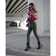 Legginsy modelujące / wysoki stan / PRĄŻKI OLIVKA / XS - S - M - L - XL
